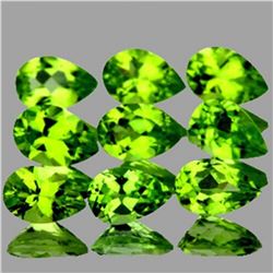 Natural Pear Green Peridot 9 Pcs{Flawless-VVS1}