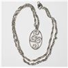 Image 1 : Sterling Silver 24" Chain with Lobster Clasp and Stone Accented Pendant.