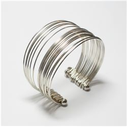 Sterling Silver Multi-Band Cuff Bracelet. Weight of 22.07 grams.