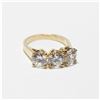 Image 1 : Lady's 10K Yellow Gold Cubic Zirconia Trinity Ring - Size 5 1/2.  Total weight of 3.72 grams.
