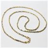 Image 1 : 14K Yellow & White Gold Multi-Link 21" Chain with Lobster Clasp.  Total weight of 10 grams.
