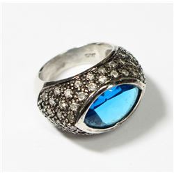 Sterling Silver 'All seeing Eye' Pave Style Ring - Size 7. This statement rings fits a size 7. Ring 