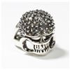 Image 1 : Solid Sterling Silver Textured Skull Ring - Size 7. This statement rings fits a size 7. In wonderful