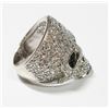 Image 2 : Solid Sterling Silver Pave Style Skull Ring with Expandable Band. This statement rings contains an e