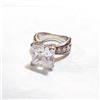 Image 1 : Lady's Sterling Silver Cubic Zirconia Statement Ring - Size 6
