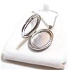 Image 2 : Lady's Sterling Silver Mother-of-pearl Locket Pendant on 17.5" Chain.