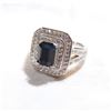 Image 1 : Lady's Sterling Silver Stone Accented Statement Ring - Size 6 1/4.