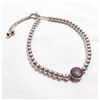 Image 1 : Lady's Sterling Silver Slide Bracelet with Red Coloured Diamond Accents.
