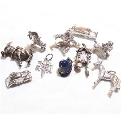 Vintage Sterling Silver Charm Lot.  You will receive 10 Different Charms weight a total of 30.07 gra