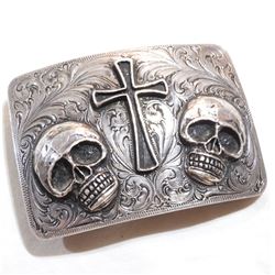 SILVER KING sterling silver Custom Belt Buckle.  Belt buckle has a personalize message engraved ' Ha