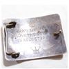 Image 2 : SILVER KING sterling silver Custom Belt Buckle.  Belt buckle has a personalize message engraved ' Ha