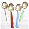 Image 1 : TH. MARTHINSEN- Norway Sterling Silver 6 1/4" Teaspoon Set with Enamelling.  You will receive a set 