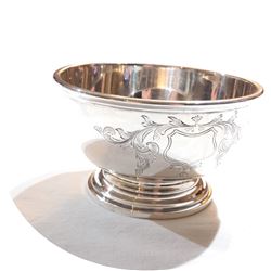 BIRKS Sterling Silver Etched Sugar Bowl.  Bowl measures 2 1/4" in height with a diameter of 3 3/4". 