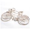 Image 2 : Sterling Silver Mechanical Bicycle Brooch.  Tires of the bike spin smoothly and contain a total weig