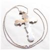 Image 2 : Large Sterling Silver Cross Pendant on 30" Sterling Silver Rope Chain.  Cross measures 4" in length 