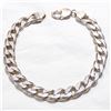 Image 1 : Sterling Silver 9mm Curb Link Bracelet with Lobster Clasp.  Measures Just over 9" in length with a t