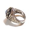 Image 2 : Lady's Custom Sterling Silver with Gold Accented Gemstone Statement Ring.  Size 9