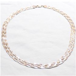 925 Sterling Silver Braided Snake Chain with Lobster Clasp.  Measures 18" in length.