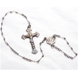 Antique Sterling Silver Rosary.  Total weight of 8.85 grams.