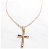 Image 1 : 10K Yellow Gold Cross Pendant on 18" Chain.  Total weight of 1.86 grams.