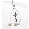 Image 2 : Lady's Sterling Silver Cross Pendant with Stone Accents on 18" Chain.