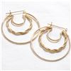 Image 1 : Lady's 14K Yellow Gold Post Style Hoop Earrings. Total weight of 4.63 grams.
