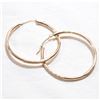 Image 1 : 10K Yellow Gold Etched Hoop Earrings. Total weight of 1.23 grams.
