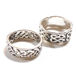 Pair of Sterling Silver Wide Band Ring - Both size 10.5. 2pcs.