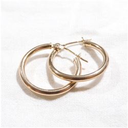 Lady's 10K Yellow Gold Hoop Earrings. Total weight of 0.81 grams.