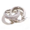 Image 1 : Lady's 14K White Gold Textured Hoop Style Earrings. Total weight of 3.16 grams.