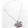 Image 2 : Sterling Silver Cubic Zirconia Accented Butterfly Pendant on 19 1/4" Beaded Chain.