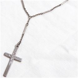 Vintage Sterling Silver Necklace with Cross Pendant.