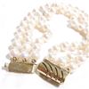 Image 2 : Lady's 14K Yellow Gold Triple Strand Pearl Bracelet with Custom slide box Clasp.  Total weight of 37