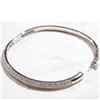 Image 2 : Lady's 18K White Gold Pave' Diamond Hinged Cuff Bracelet.  Bracelet measured 2 1/4" in diameter with