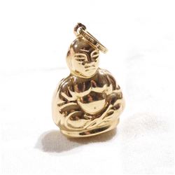 14K Yellow Gold 3-Dimensional Buddha Pendant/Charm.  Total weight of 2.38 grams.