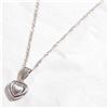 Image 1 : 10K White Gold 3-Dimensional Heart Pendant on 18" Chain. Total weight of 3.06 grams.