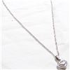 Image 2 : 10K White Gold 3-Dimensional Heart Pendant on 18" Chain. Total weight of 3.06 grams.