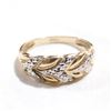 Image 1 : 10K 'Turkey' Yellow and White Gold Textured Band - Size 8.  Total weight of 2.2 grams.