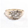Image 1 : Lady's 14K Yellow Gold Diamond Cluster Ring - Size 7.5.  Total weight of 3.3 grams.