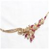 Image 1 : Lady's 14K Yellow gold Diamond and Ruby Necklace. Measures approx.. 16.5" in length with a total wei