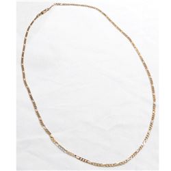 18K Yellow Gold 2mm Figaro Link Chain with Lobster Clasp. Measures 20  in length. Total weight of 6.