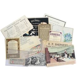 Estate Lot of Antique Ephemera. In this collection you will receive Advertisements, Greeting Cards, 