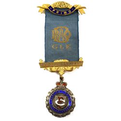 Royal Antediluvian Order of Buffaloes Fraternal Sterling Silver Ribbon & Medal.