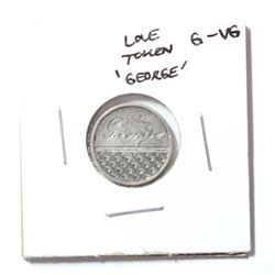 Canada Silver Victorian  10-cent -George- 'Love Token' Good-Very Good Condition.