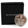 Image 1 : Silver Shield - Vote Bush - 1oz Fine Silver Round (Tax Exempt) Item comes encapsulated in original d