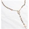 Image 1 : Lady's "turkey' Tri-Colour 10K Gold Plated Rosary Necklace.  Measures Approx. 16" long with a 3.5" D