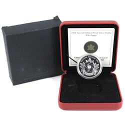 2004 Canada Special Edition The Poppy Proof Silver Dollar (TAX Exempt)