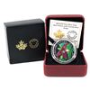 Image 1 : 2014 Canada $20 Swarovski Crystals - Red Trillium with Crystal Dew Drops Fine Silver Coin.