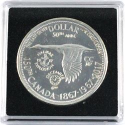 1867-1967-2017 Counter-Stamped Silver Dollar Commemorating the 150th Anniversary of Canada & 100th A