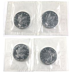 4x 2000 Sealed Canada $5 Silver maple leaf with fireworks privy ( Tax Exempt)
